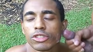 Hot, exotic gay guys lay down a blanket and fuck outdoors