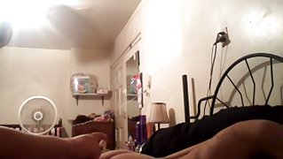 BBW amateur plows her boyfriend with a strapon on cam