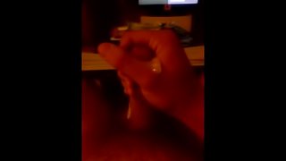 My dick pulsating with cum