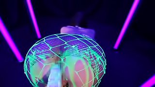 Beautiful Japanese Ria Horisaki Gets Toyed and Oiled Under Black Light