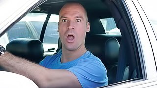 Seduced athletic ebony Demi Sutra fucks with a long white dick