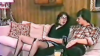 Horny Lesbians Get a Double Penetration and a Creampie in a Hot Vintage Fuck