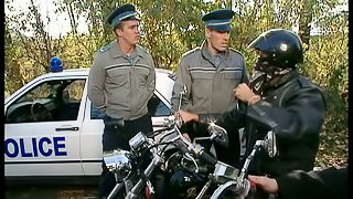 Sexy brunette Mercedes breaks road rules and gets fucked by cops