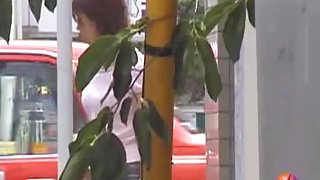 Japanese housewife sharked with no panties on the street
