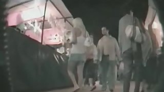 filthy looking from behind upskirt on the promenade