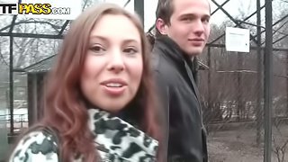Visit to the park and hot sex for amateur couple
