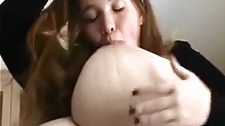 BBW white luxurious slut showing off her enormous jugs