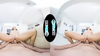 Awesome bathroom POV fun with a foxy teen tart