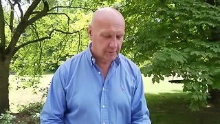 Flaming hot redhead Eva Berger doing it with an old fox Hugo