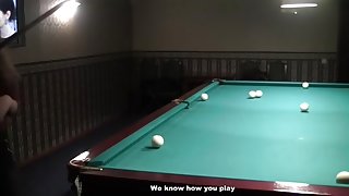 Woman with tiny whoppers fuck at pool