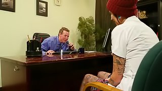 This tattooed punk girl fucks a teacher to get better grades