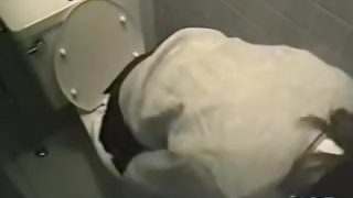 Cute girl in Japanese sex masturbation video in toilet