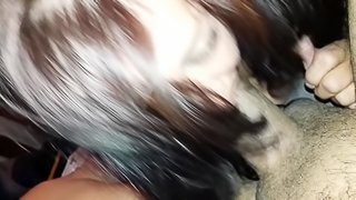 Bbw gets slapped the fuck up while sucking dick