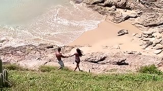 Simone lets a black stud rip her pussy apart on a beach