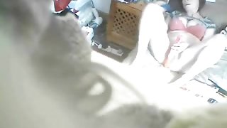 My mum masturbating caught by hidden cam on the closet