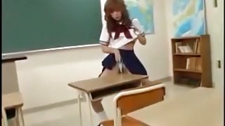 Japanese girl rub everything with her pantie on