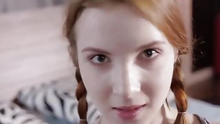 Amazing Redhead college girl college girl   with Pigtails