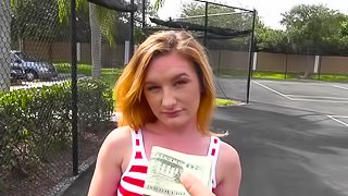 Girl offered cash to suck cock and fuck in public