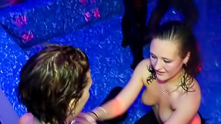 Hot sex party in the nigh club with sexy lesbians