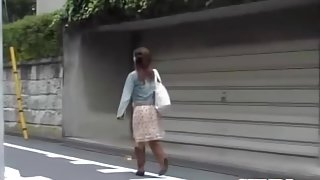 Cute Japanese gal in a kinky ourdoor sharking video