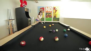 Lovers fuck after a pool game