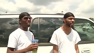 Two Gay Black Studs Hook Up with a Horny White Guy