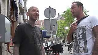 Quick prostitute blowjob gets him hard to hammer that pussy