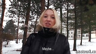 Busty amateur fucked with stranger guy for alot of cash