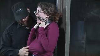 Naughty brunette chav with big naturals has some fun in the dungeon