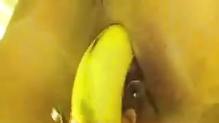 Sexymilfsue horny milf wife masturbating with banana