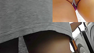 There is no way to hide her ass from upskirt spy cam