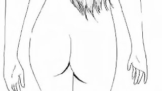 Simple animation. Amazing ass girl walks down the street