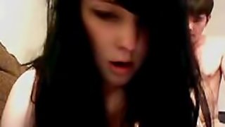 Busty Burnette Teen Sucks Cock and Then Gets Fucked and Facialized On Webcam