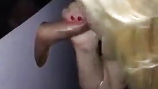 MILF slave works gloryhole sucking, gagging &amp; more
