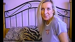 Doting blonde mature amateur with a shaved pussy gets fucked hardcore anal