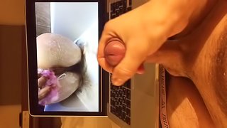 Remote Cumshot  Stroking on my Girlfriend on Pornhub on Business Trip