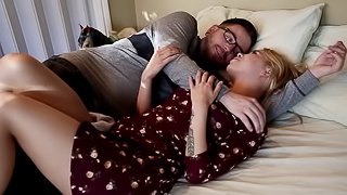 Pretty blonde teen takes a big hard cock deep in her tight asshole